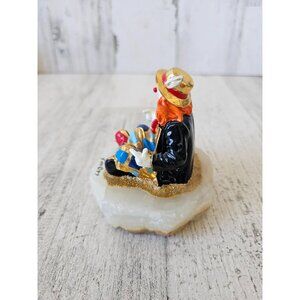 Ron Lee sitting clown girl meditation circus vintage‎ 1997 Gold figurine statue